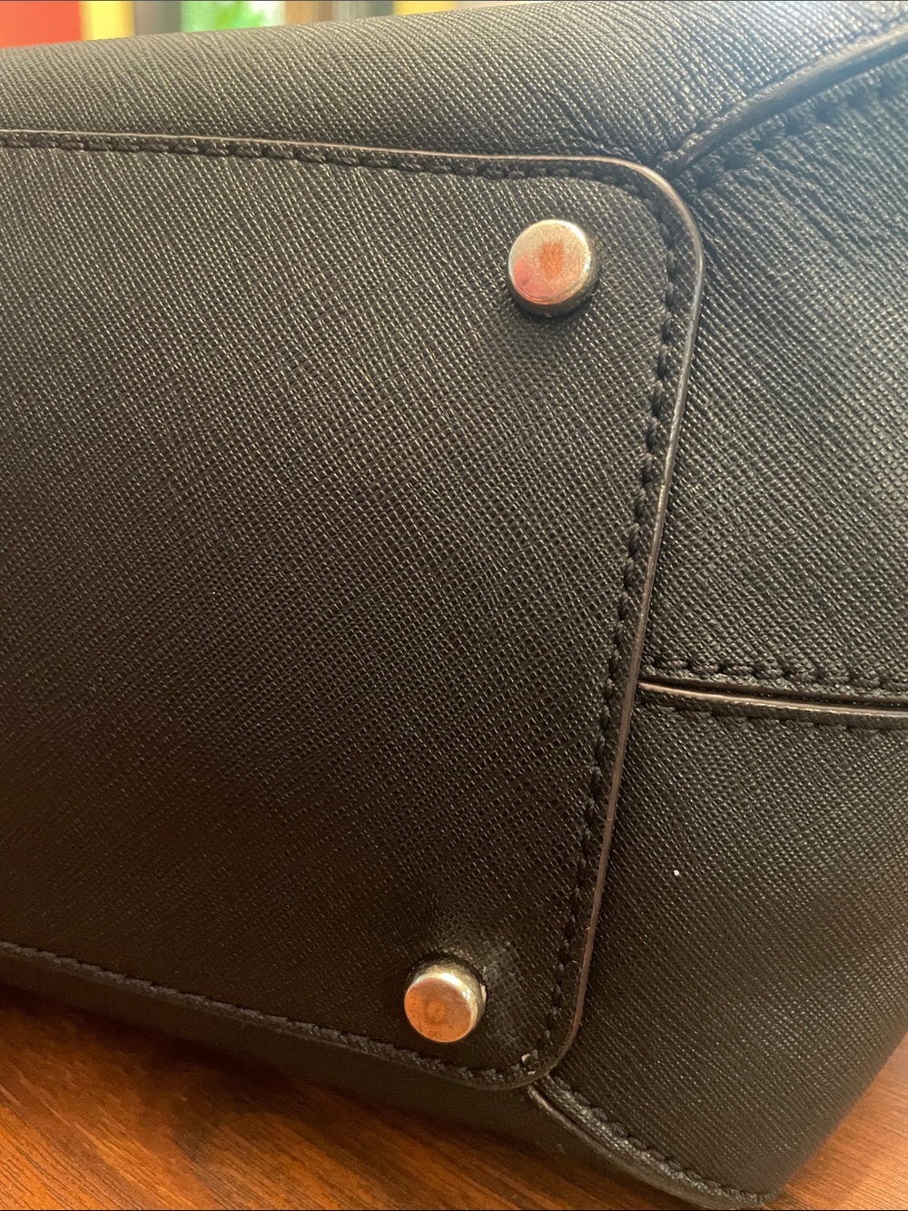 kate spade Black Saffiano Leather Tote with Gold Logo C66 - Picture 7 of 13